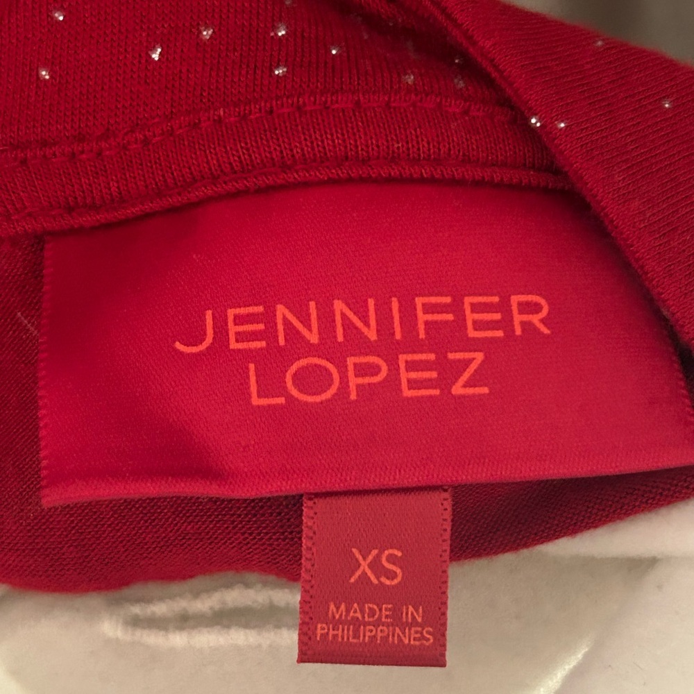 ❤️Jennifer Lopez Red Embellished Tunic Top- XS - Picture 5 of 7